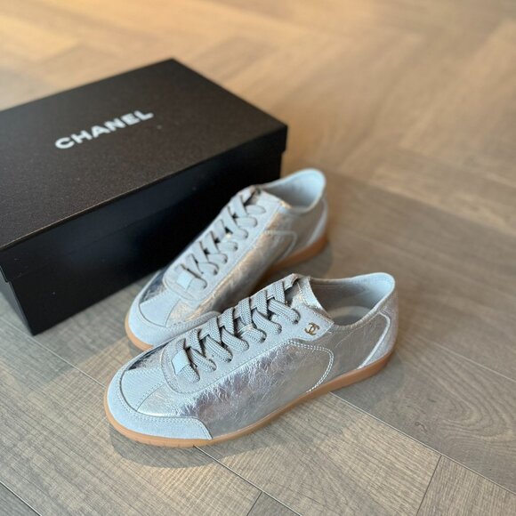 Chanel silver women's sneakers - Picture 2 of 8